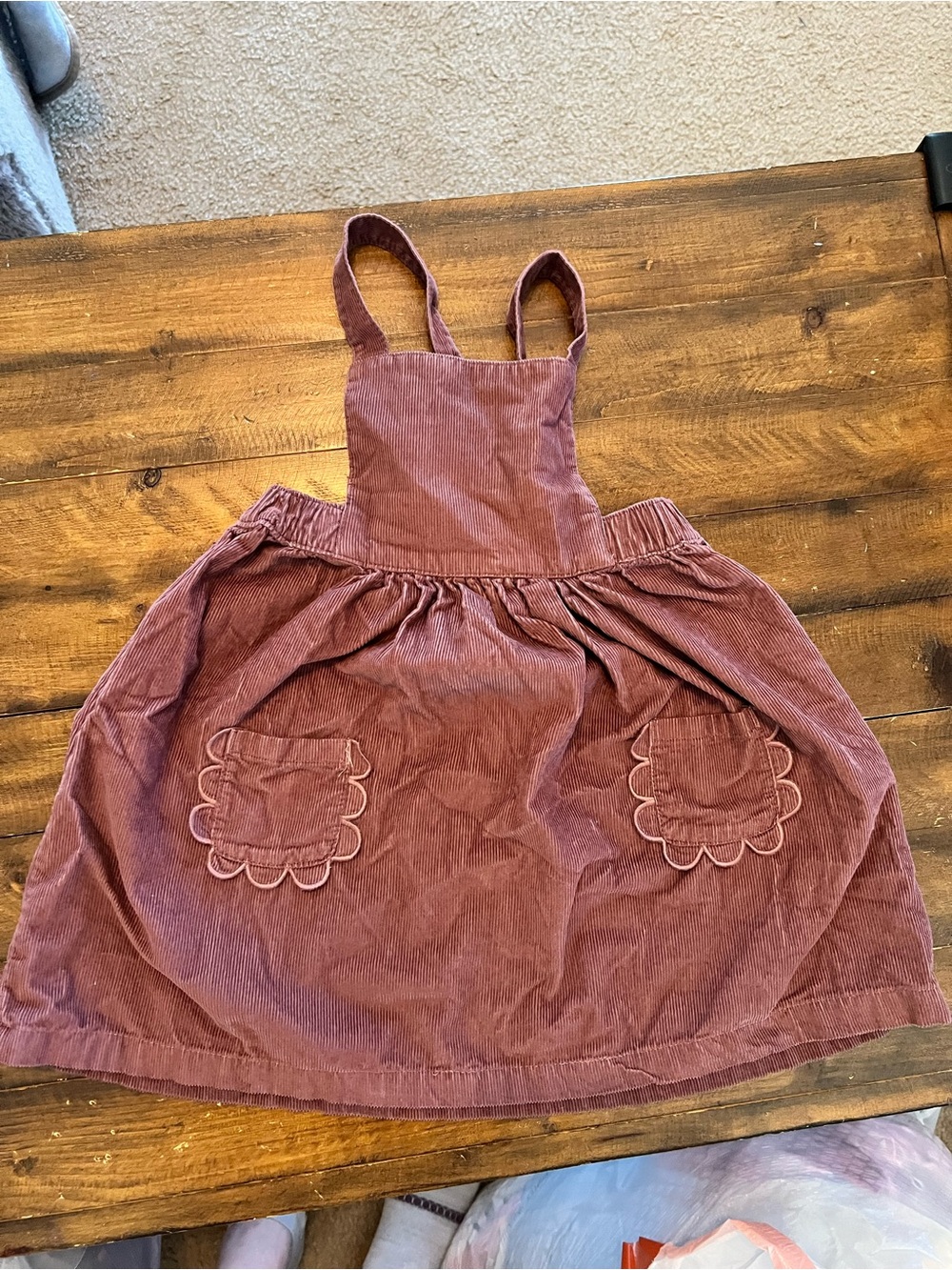 Carter's Mauve Corduroy Pinafore Dress with Scalloped Pockets
